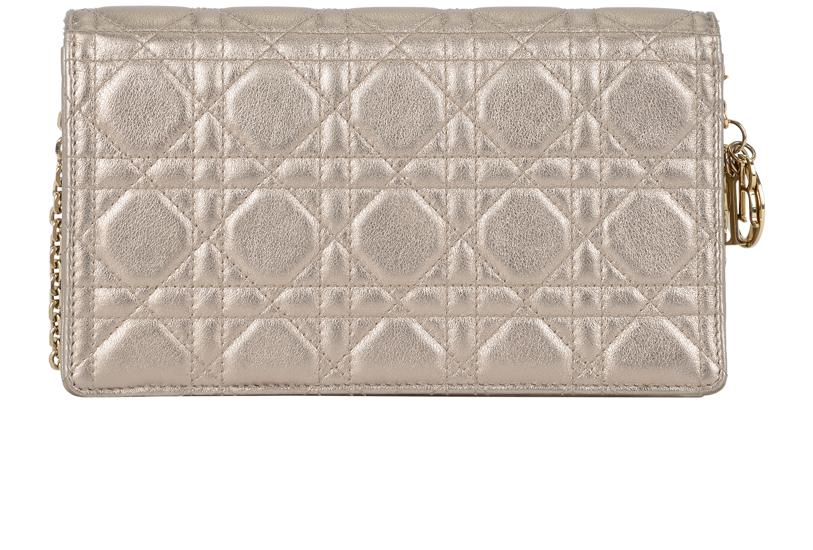 Lady Dior Cannage Pouch, &pound;695, Handbags, Gold, Leather, Back view